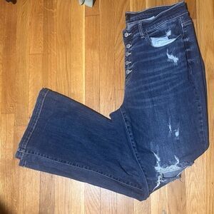 Judy Blue Dark Blue Flare & Wide Leg Jeans